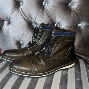 Crown Vintage Men's Handcrafted Leather Rugged Combat Boots 👞